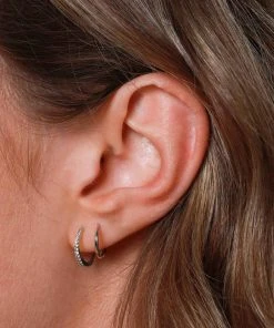 Astrid & Miyu Simple Hoops In Solid White Gold