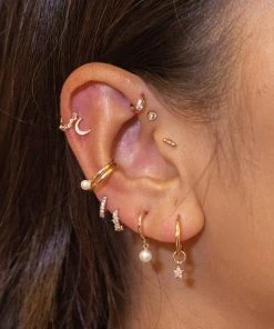 Astridandmiyu Single Stone Clicker In Rose Gold Sale