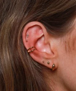 Astrid & Miyu Small Ball Stud Earrings In Solid Gold