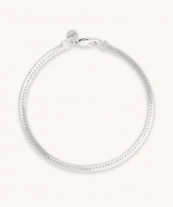 Astrid & Miyu Sale Snake Chain Bracelet In Silver