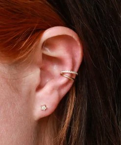 Astrid & Miyu Mystic Star Crystal Stud Earrings In Gold