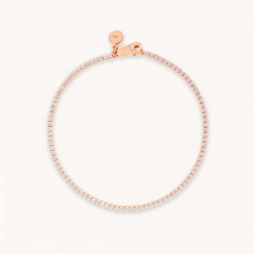 Astrid & Miyu Bracelets Tennis Chain Bracelet In Rose Gold 3 Astrid & Miyu Bracelets Tennis Chain Bracelet In Rose Gold