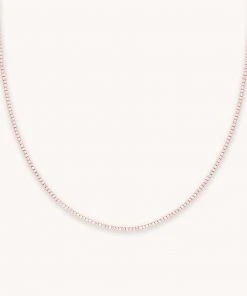 Astrid & Miyu Tennis Chain Necklace In Rose Gold