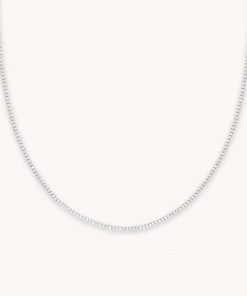 Astrid & Miyu Necklaces Tennis Chain Necklace In Silver