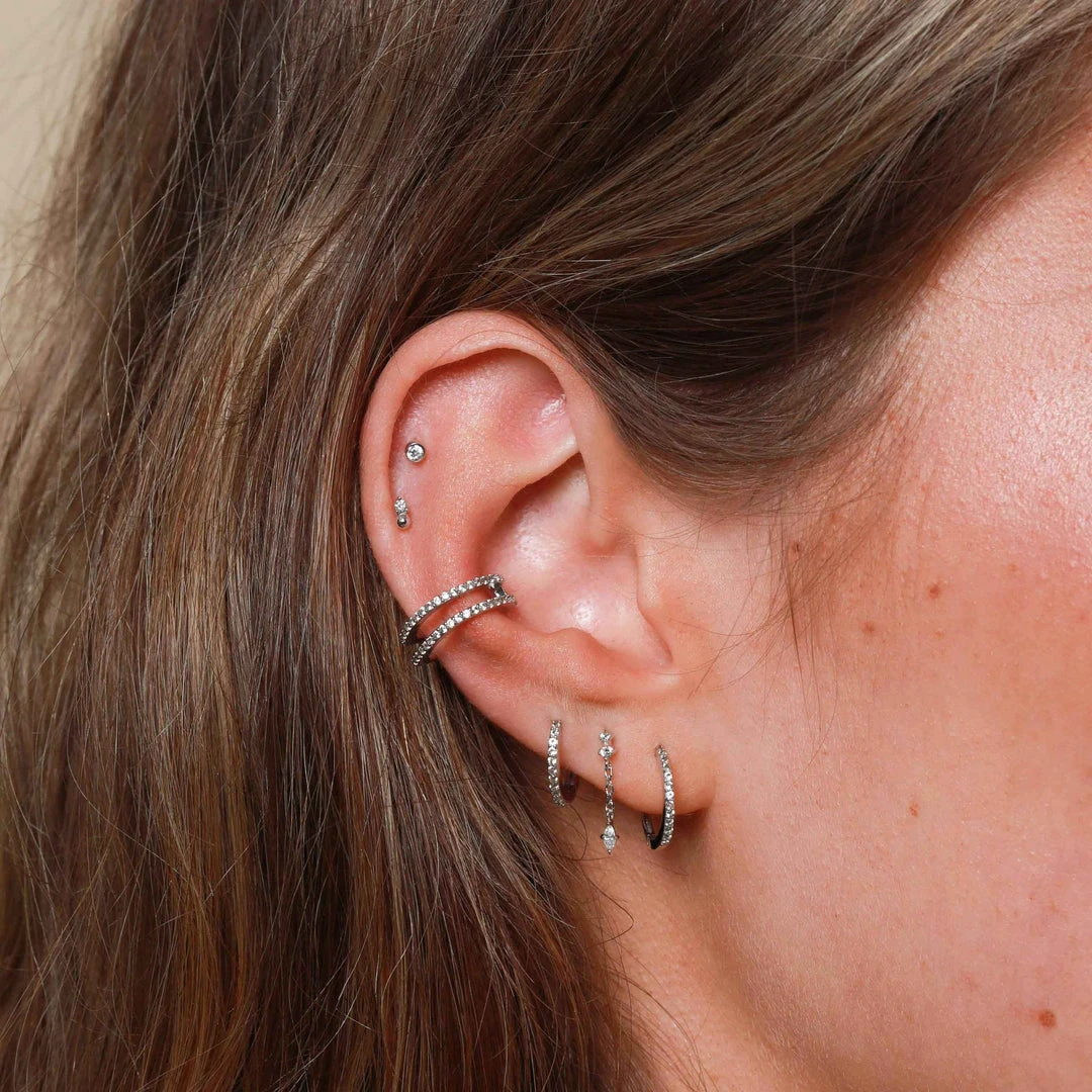 Astrid & Miyu Topaz Hoops In Solid White Gold Earrings 9 Astrid & Miyu Topaz Hoops In Solid White Gold Earrings