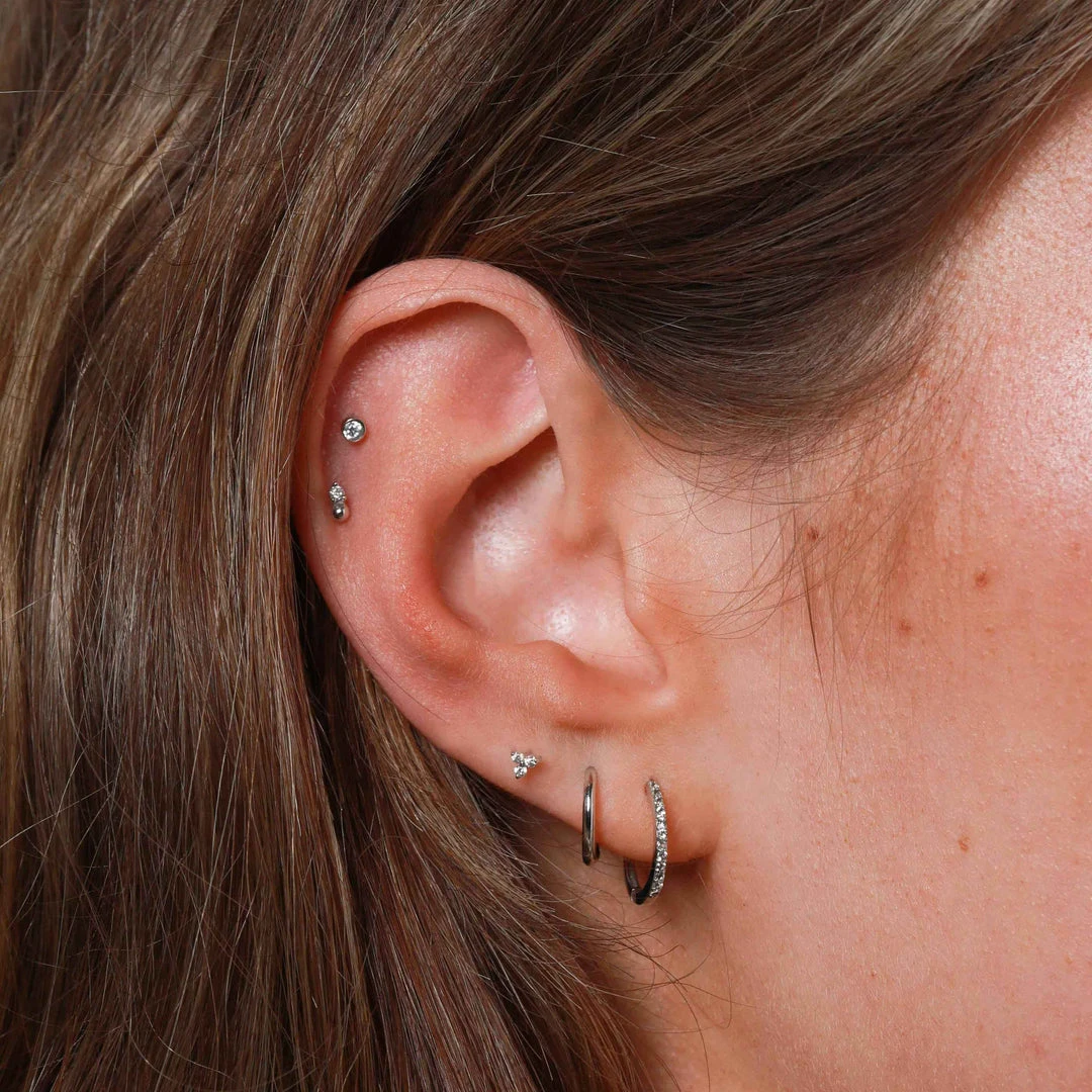 Astrid & Miyu Topaz Hoops In Solid White Gold Earrings 6 Astrid & Miyu Topaz Hoops In Solid White Gold Earrings