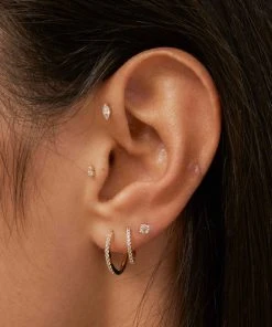 Astrid & Miyu Topaz Hoops In Solid Gold 14 Astrid & Miyu Topaz Hoops In Solid Gold