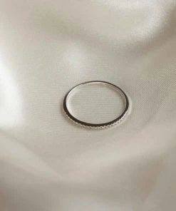 Astrid & Miyu Topaz Eternity Ring In Solid White Gold