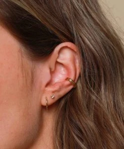 Astrid & Miyu Topaz Stud Earrings In Solid Gold