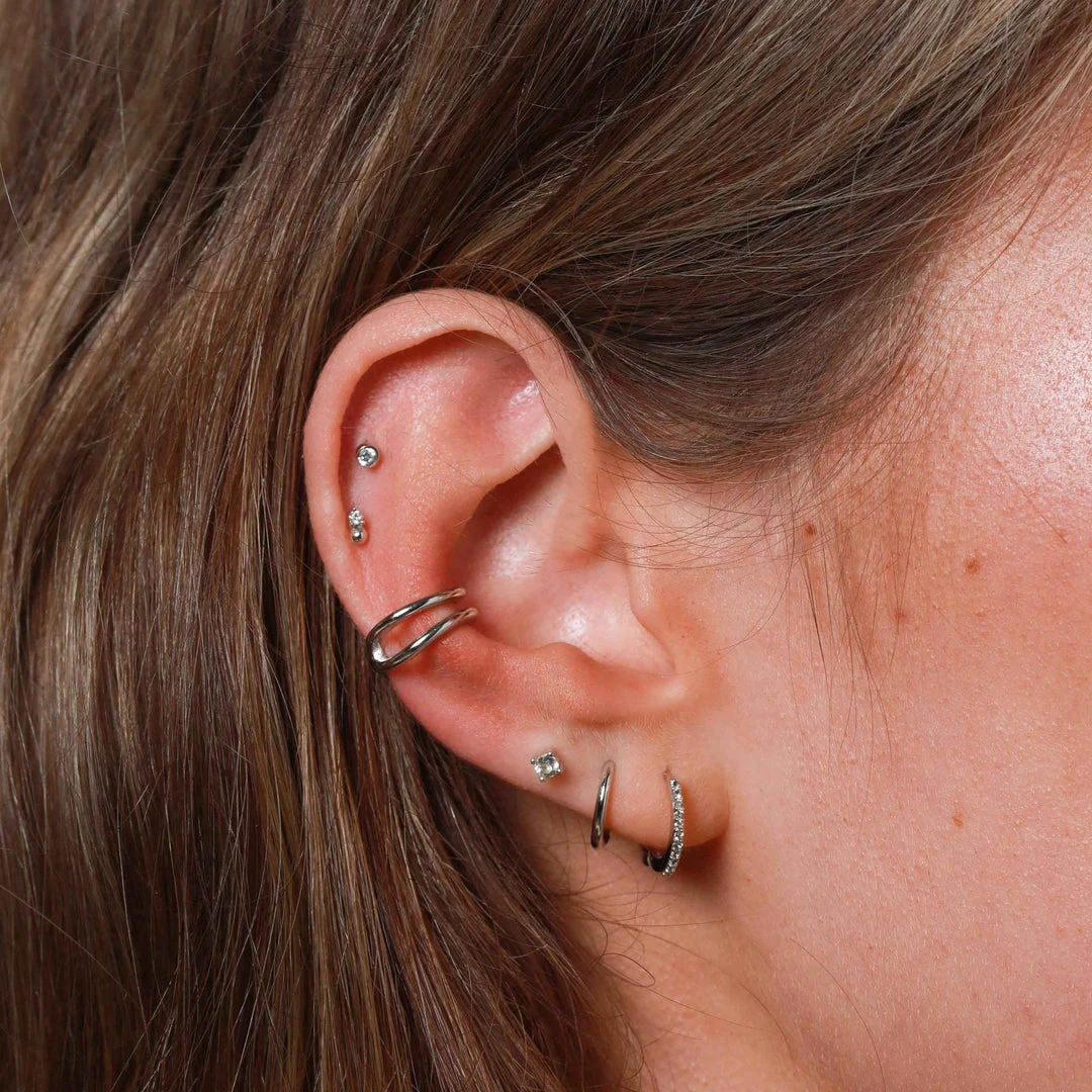 Astrid & Miyu Topaz Stud Earrings In Solid White Gold 6 Astrid & Miyu Topaz Stud Earrings In Solid White Gold