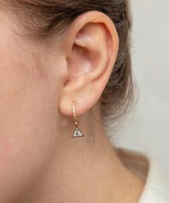 Astridandmiyu Sale Triangle & Enamel Earring Charm In Gold
