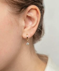 Astridandmiyu Sale Triangle & Enamel Earring Charm In Gold