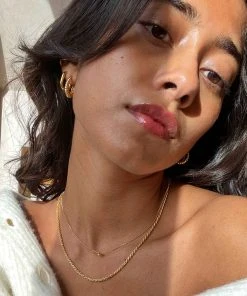 Astrid & Miyu Rope Chain Necklace In Gold