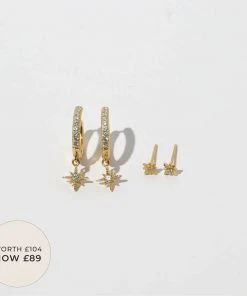 Astrid & Miyu Earrings Twilight Stacking Set In Gold