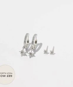 Astrid & Miyu Earrings Twilight Stacking Set In Silver