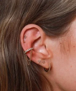 Astrid & Miyu Twilight Stud Earrings In Solid Gold