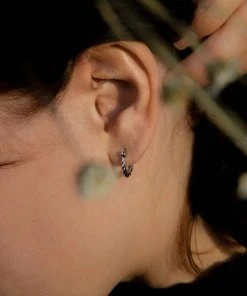 Astrid & Miyu Twisted Mini Hoops In Silver 8 Astrid & Miyu Twisted Mini Hoops In Silver