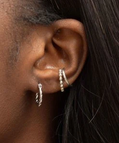 Astrid & Miyu Twisted Mini Hoops In Silver