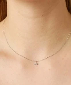 Astrid & Miyu Necklaces Twilight Pendant Necklace In Solid White Gold