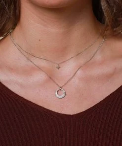 Astrid & Miyu Necklaces Twilight Pendant Necklace In Solid White Gold 9 Astrid & Miyu Necklaces Twilight Pendant Necklace In Solid White Gold