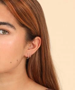 Astrid & Miyu White Topaz Hoop Stacking Set In Solid Gold