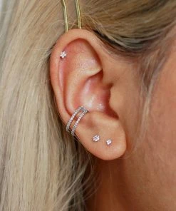 Astridandmiyu Wishbone Ear Cuff In Silver