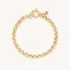 Astridandmiyu Wreath T-Bar Chunky Bracelet In Gold 2 Astridandmiyu Wreath T-Bar Chunky Bracelet In Gold
