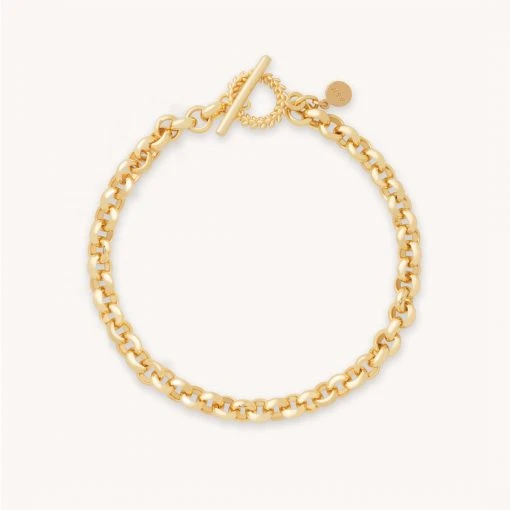 Astridandmiyu Wreath T-Bar Chunky Bracelet In Gold 8 Astridandmiyu Wreath T-Bar Chunky Bracelet In Gold