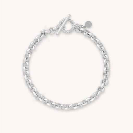 Astridandmiyu Wreath T-Bar Chunky Bracelet In Silver 6 Astridandmiyu Wreath T-Bar Chunky Bracelet In Silver