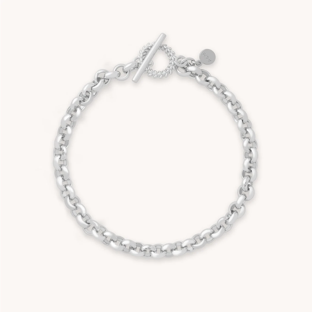Astridandmiyu Wreath T-Bar Chunky Bracelet In Silver 3 Astridandmiyu Wreath T-Bar Chunky Bracelet In Silver