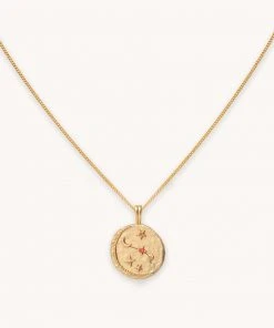 Astrid & Miyu Sales 42 Astrid & Miyu Aries Zodiac Pendant Necklace In Gold