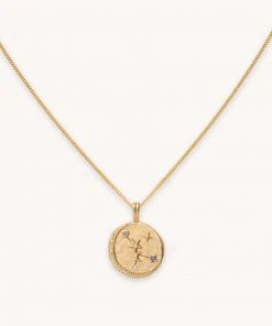 Astrid & Miyu Cancer Zodiac Pendant Necklace In Gold