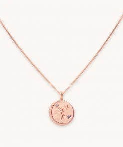 Astrid & Miyu Cancer Zodiac Pendant Necklace In Rose Gold