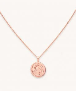 Astrid & Miyu Zodiac Necklaces Libra Zodiac Pendant Necklace In Rose Gold