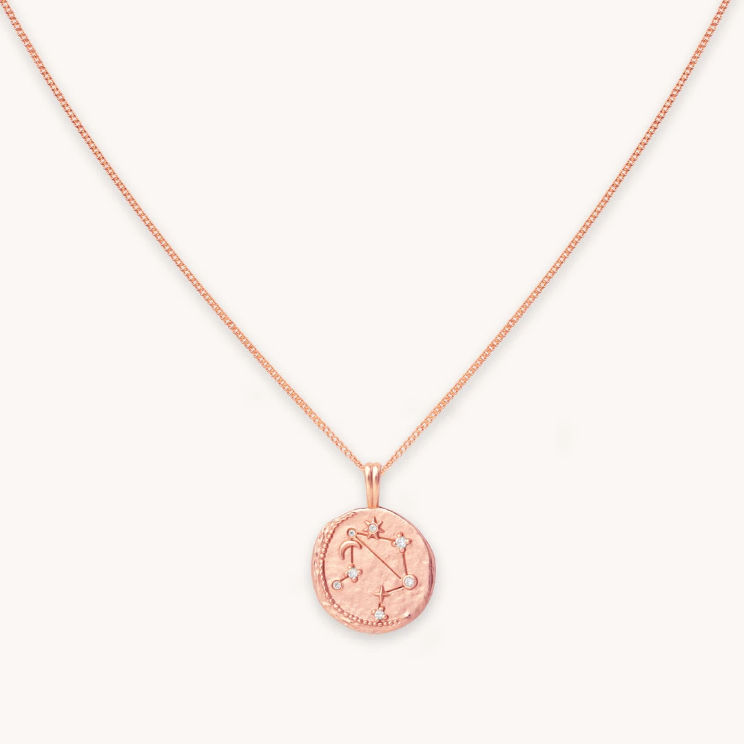 Astrid & Miyu Zodiac Necklaces Libra Zodiac Pendant Necklace In Rose Gold 3 Astrid & Miyu Zodiac Necklaces Libra Zodiac Pendant Necklace In Rose Gold