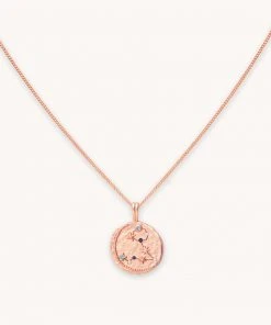 Astrid & Miyu Pisces Zodiac Pendant Necklace In Rose Gold