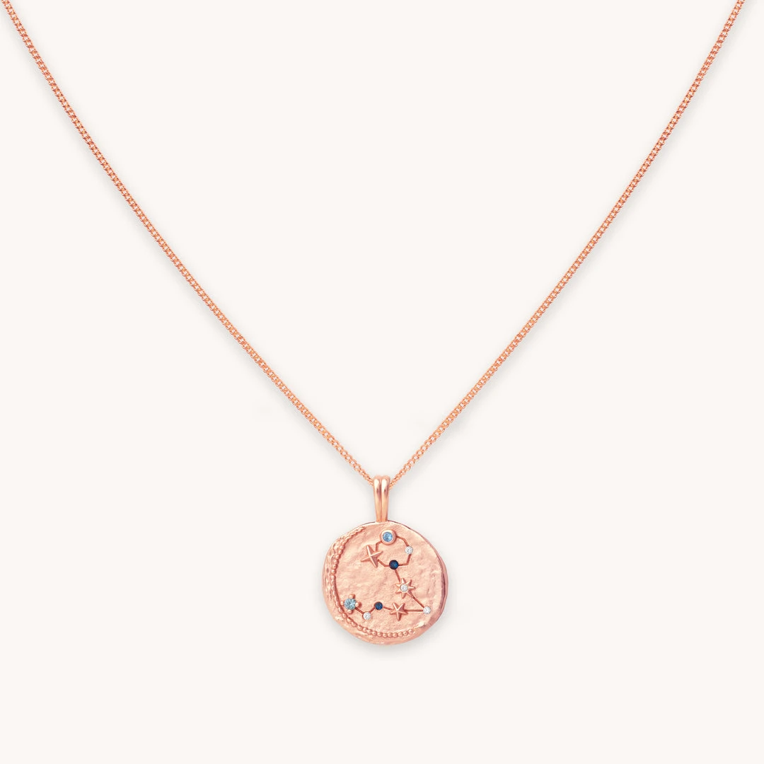 Astrid & Miyu Pisces Zodiac Pendant Necklace In Rose Gold 3 Astrid & Miyu Pisces Zodiac Pendant Necklace In Rose Gold
