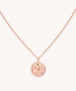 Astrid & Miyu Necklaces Taurus Zodiac Pendant Necklace In Rose Gold