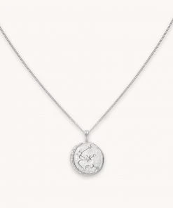 Astrid & Miyu Sales 36 Astrid & Miyu Aquarius Zodiac Pendant Necklace In Silver Zodiac Necklaces