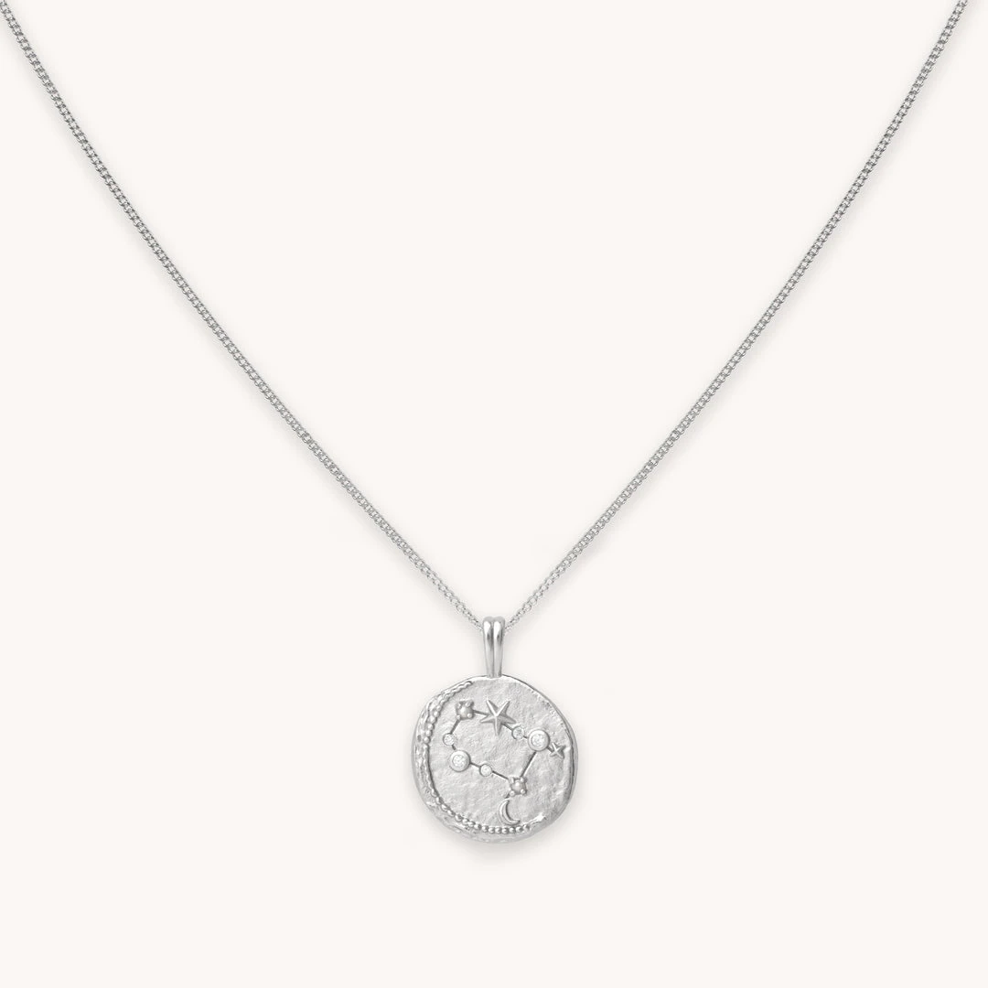 Astrid & Miyu Gemini Zodiac Pendant Necklace In Silver Zodiac Necklaces 3 Astrid & Miyu Gemini Zodiac Pendant Necklace In Silver Zodiac Necklaces