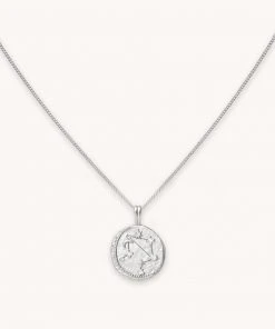 Astrid & Miyu Libra Zodiac Pendant Necklace In Silver