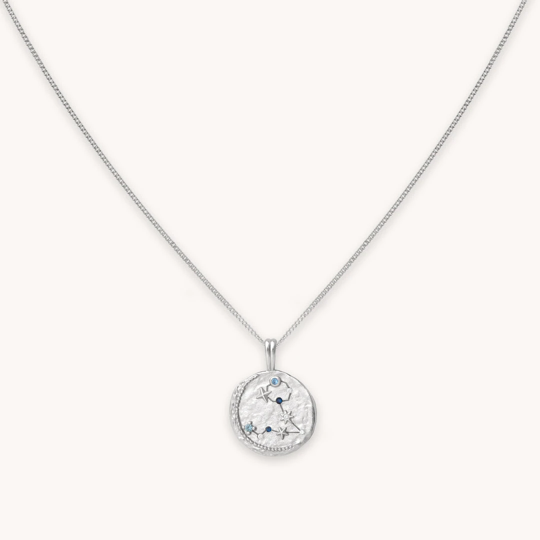 Astrid & Miyu Pisces Zodiac Pendant Necklace In Silver Zodiac Necklaces 3 Astrid & Miyu Pisces Zodiac Pendant Necklace In Silver Zodiac Necklaces