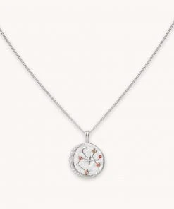 Astrid & Miyu Sagittarius Zodiac Pendant Necklace In Silver Zodiac Necklaces