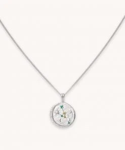 Astrid & Miyu Zodiac Necklaces Taurus Zodiac Pendant Necklace In Silver