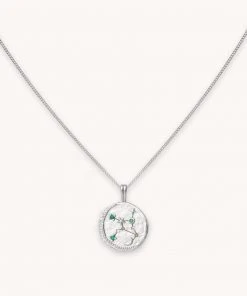 Astrid & Miyu Virgo Zodiac Pendant Necklace In Silver