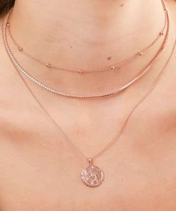 Astrid & Miyu Aquarius Zodiac Pendant Necklace In Rose Gold Pendant Necklaces