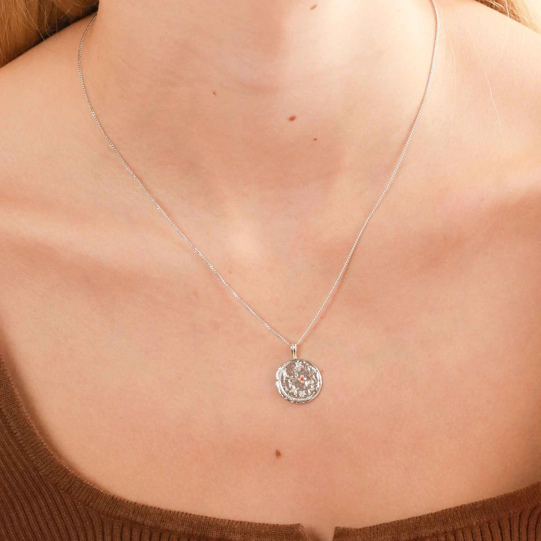 Astrid & Miyu Aries Zodiac Pendant Necklace In Silver 9 Astrid & Miyu Aries Zodiac Pendant Necklace In Silver