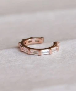 Astridandmiyu Baguette Crystal Ear Cuff In Rose Gold 9 Astridandmiyu Baguette Crystal Ear Cuff In Rose Gold