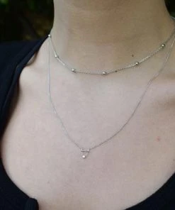 Astridandmiyu Sale Diamond Bar Necklace In Silver 7 Astridandmiyu Sale Diamond Bar Necklace In Silver