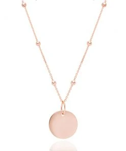 Astridandmiyu Basic Coin Necklace In Rose Gold